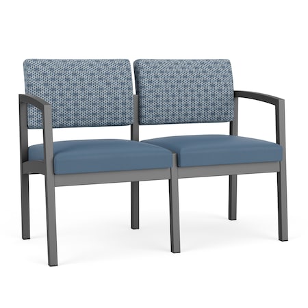 Lesro Lenox 2 Seat Tandem Seating W/ No Center Arm, 43.5 in W 24.5 in L 32 in H LS2101